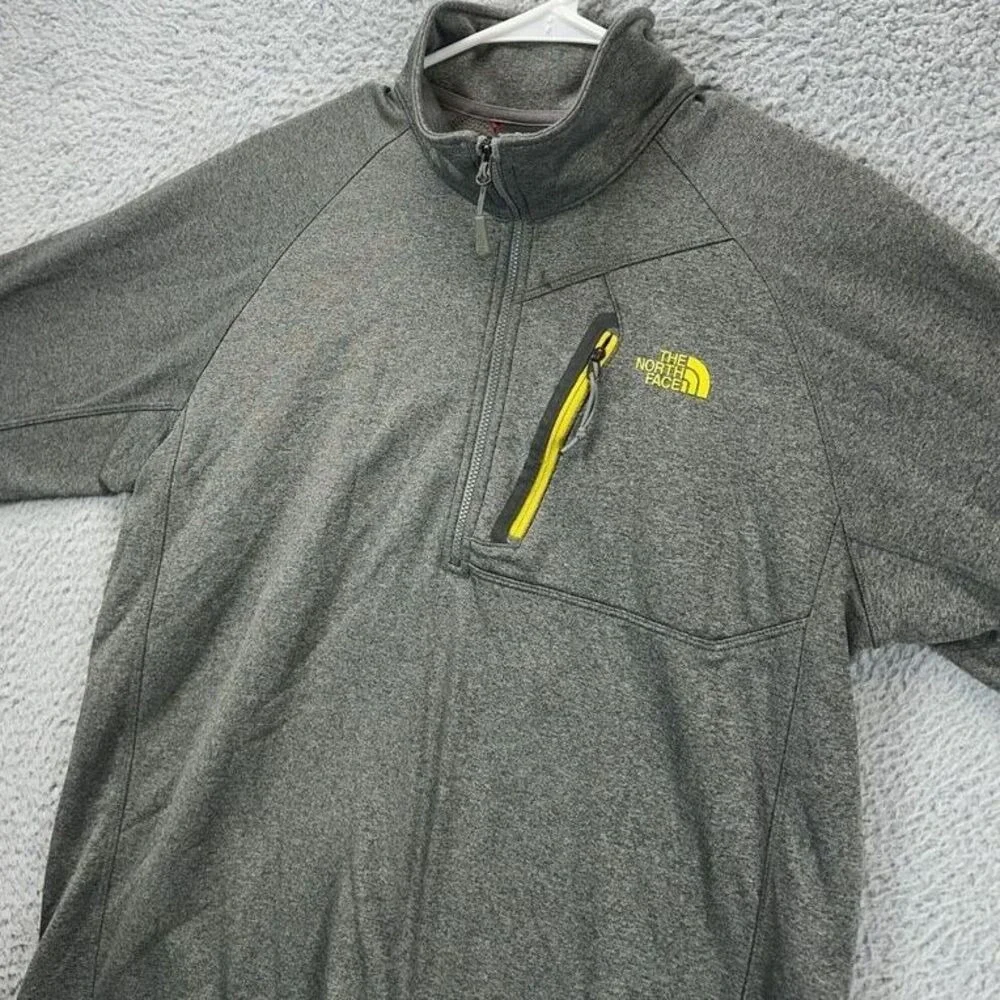 The North Face Pullover Jacket Adult Medium Grey Quarter Zip Outdoor Casual Mens
